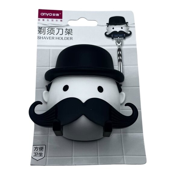 Anya Shaver Holder With Mustache Design & Suction Mount - Picture 1 of 6